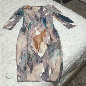 Abstract Multicolor Women's Dress